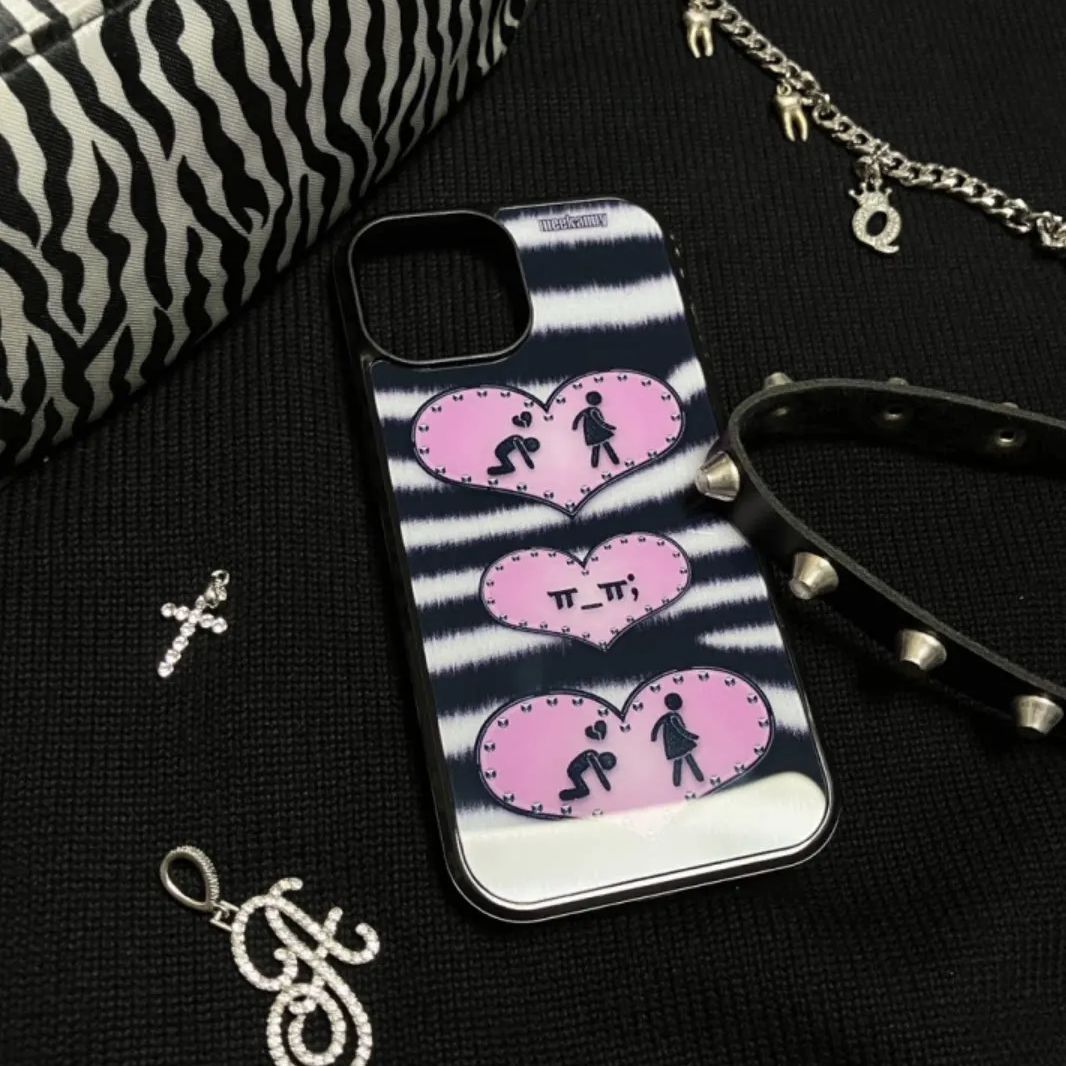 Phone Cases Custom - Niche Personality Ins Black and Pink