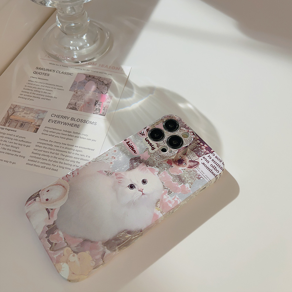 Phone Cases Hard - ins Asthetic Pictorial Printed Phone Case