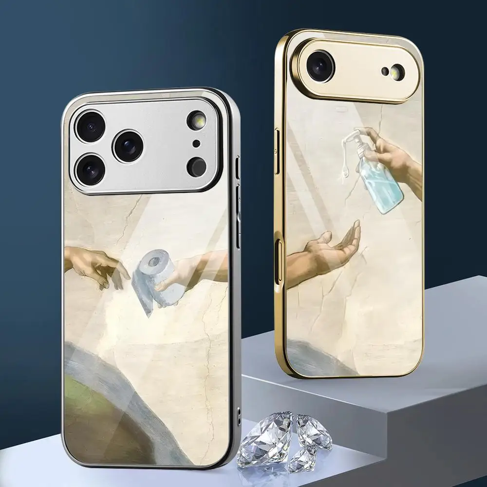 Phone Cases Metal - Hand of God and Adam Phone