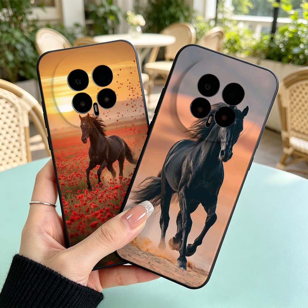 Phone Cases Horse - Black Horse Pattern For Huawei Honor