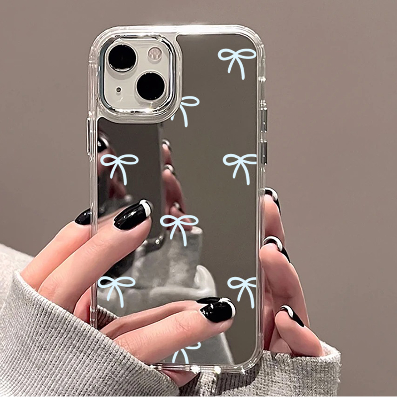 Phone Cases Unique - Light Blue Bow Mirror Phone Case