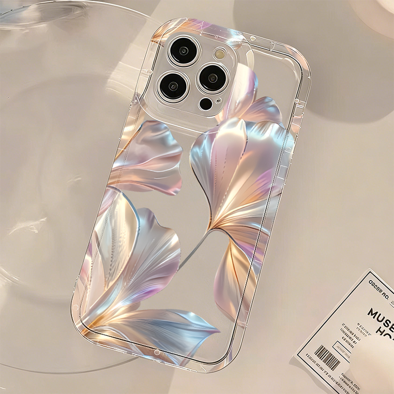 Colorful Metallic Ginkgo Print - огляд і ціна Phone Cases Transparent