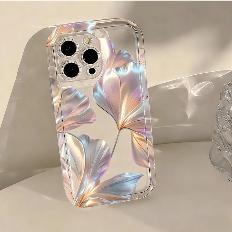 Colorful Metallic Ginkgo Print - огляд і ціна Phone Cases Transparent