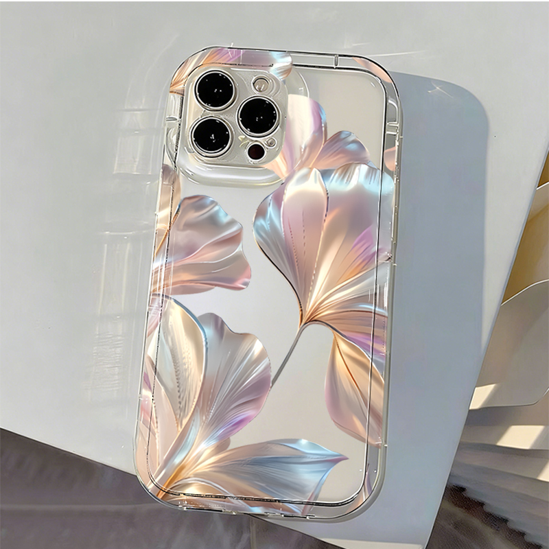 Colorful Metallic Ginkgo Print - огляд і ціна Phone Cases Transparent