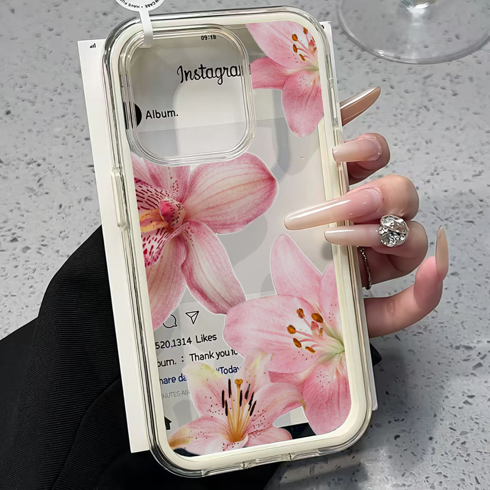Pink Lily Flower Clear Phone C - огляд і ціна Phone Cases Transparent