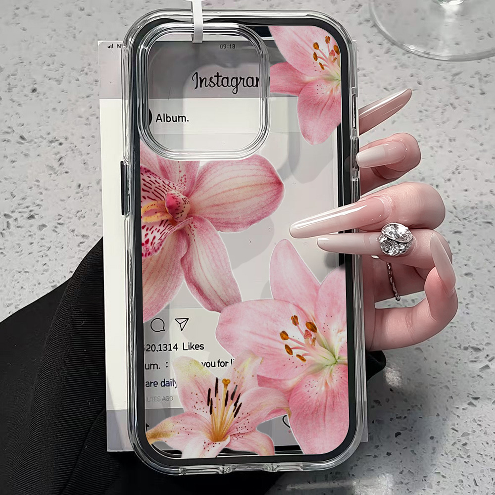 Pink Lily Flower Clear Phone C - огляд і ціна Phone Cases Transparent