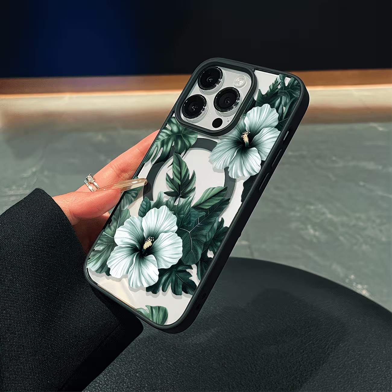 Green Floral Print Phone Case  - огляд і ціна Phone Cases Transparent